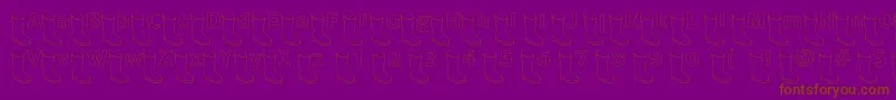 Oldboothollow-Schriftart – Braune Schriften auf violettem Hintergrund