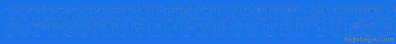 フォントOldboothollow – 青い背景に灰色の文字