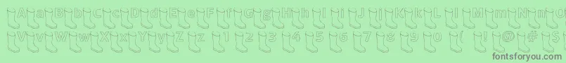 フォントOldboothollow – 緑の背景に灰色の文字