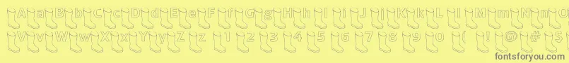 Oldboothollow-fontti – harmaat kirjasimet keltaisella taustalla