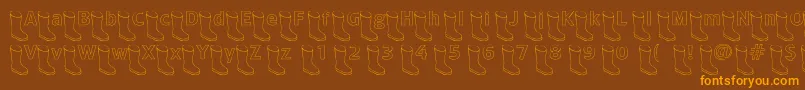 Шрифт Oldboothollow – оранжевые шрифты на коричневом фоне