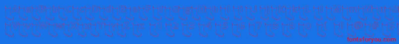 フォントOldboothollow – 赤い文字の青い背景