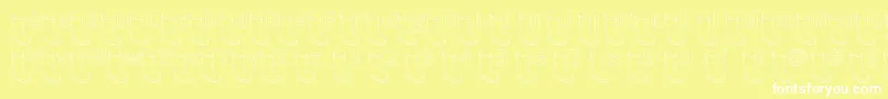 フォントOldboothollow – 黄色い背景に白い文字