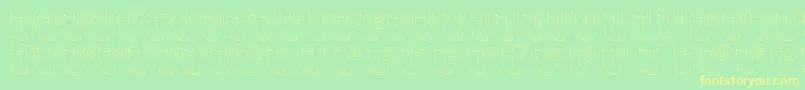 Oldboothollow Font – Yellow Fonts on Green Background