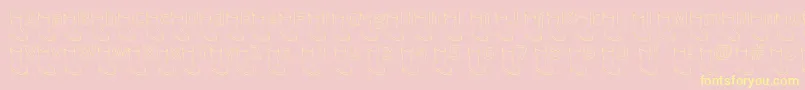 Oldboothollow-fontti – keltaiset fontit vaaleanpunaisella taustalla