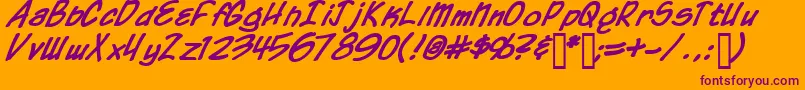 ChroniclesOfAHeroBold Font – Purple Fonts on Orange Background