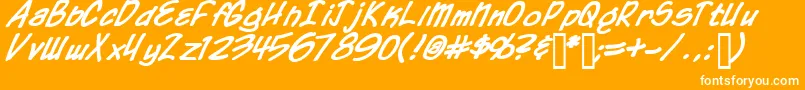 ChroniclesOfAHeroBold Font – White Fonts on Orange Background