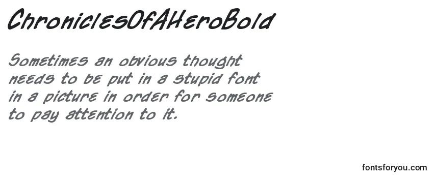 Review of the ChroniclesOfAHeroBold Font