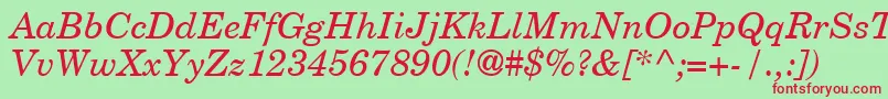 CenturySchoolbookItalic Font – Red Fonts on Green Background