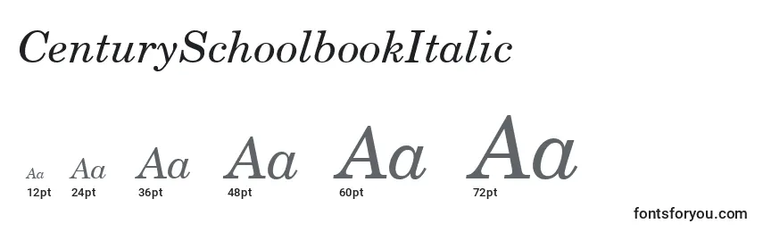 CenturySchoolbookItalic Font Sizes