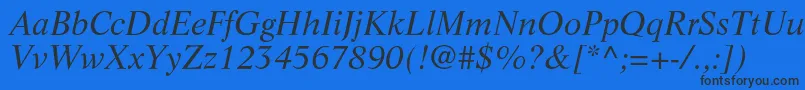 LifeltstdItalic Font – Black Fonts on Blue Background