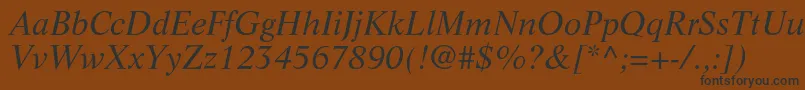 LifeltstdItalic Font – Black Fonts on Brown Background