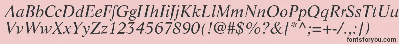 フォントLifeltstdItalic – ピンクの背景に黒い文字