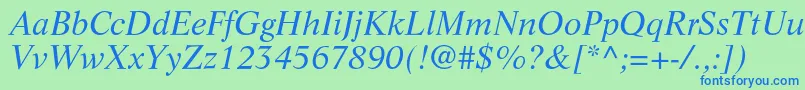 LifeltstdItalic Font – Blue Fonts on Green Background