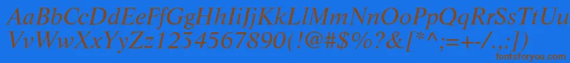 LifeltstdItalic Font – Brown Fonts on Blue Background