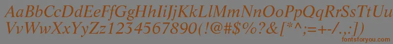 LifeltstdItalic Font – Brown Fonts on Gray Background
