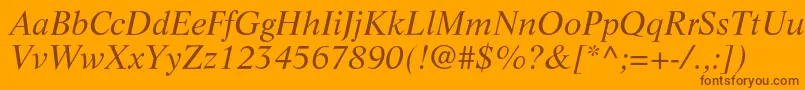 LifeltstdItalic Font – Brown Fonts on Orange Background