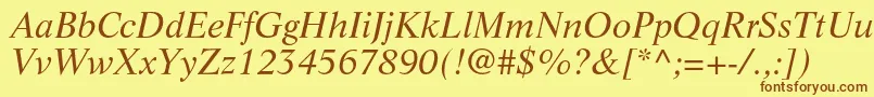 LifeltstdItalic Font – Brown Fonts on Yellow Background