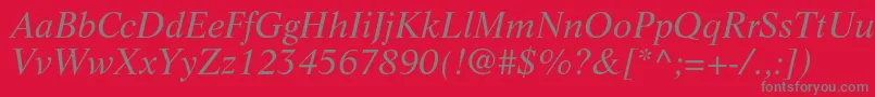 フォントLifeltstdItalic – 赤い背景に灰色の文字