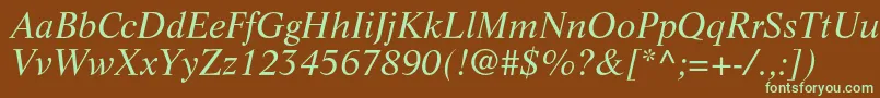 LifeltstdItalic Font – Green Fonts on Brown Background