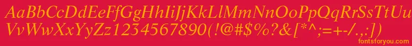 LifeltstdItalic Font – Orange Fonts on Red Background