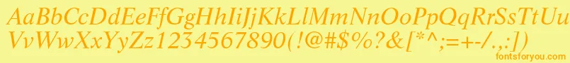 LifeltstdItalic Font – Orange Fonts on Yellow Background