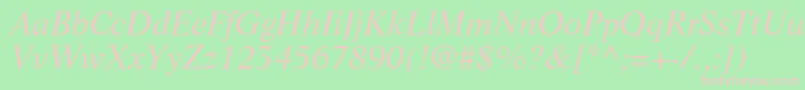 LifeltstdItalic Font – Pink Fonts on Green Background