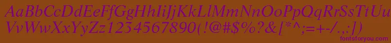 LifeltstdItalic Font – Purple Fonts on Brown Background