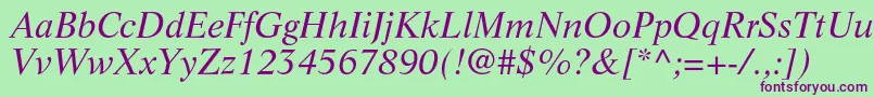 LifeltstdItalic Font – Purple Fonts on Green Background