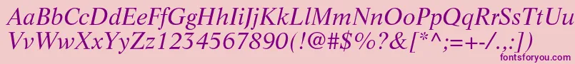 LifeltstdItalic Font – Purple Fonts on Pink Background