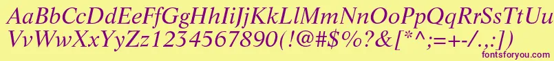 LifeltstdItalic Font – Purple Fonts on Yellow Background