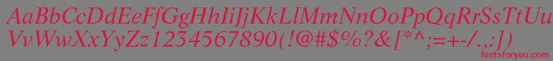 LifeltstdItalic Font – Red Fonts on Gray Background