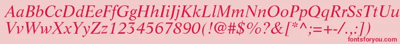 LifeltstdItalic Font – Red Fonts on Pink Background