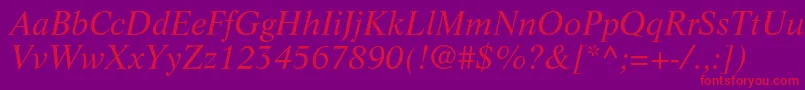 LifeltstdItalic Font – Red Fonts on Purple Background