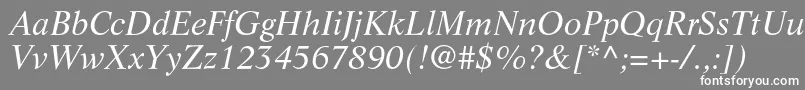 フォントLifeltstdItalic – 灰色の背景に白い文字