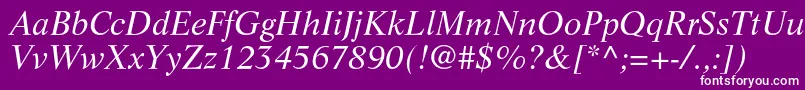 Fonte LifeltstdItalic – fontes brancas em um fundo violeta