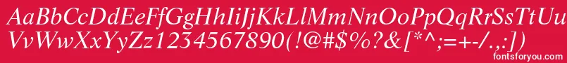 フォントLifeltstdItalic – 赤い背景に白い文字