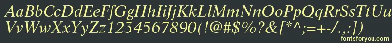 LifeltstdItalic Font – Yellow Fonts on Black Background