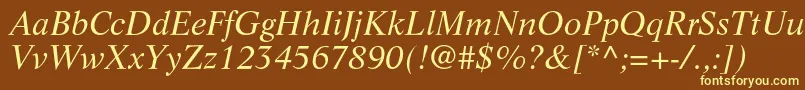 LifeltstdItalic Font – Yellow Fonts on Brown Background