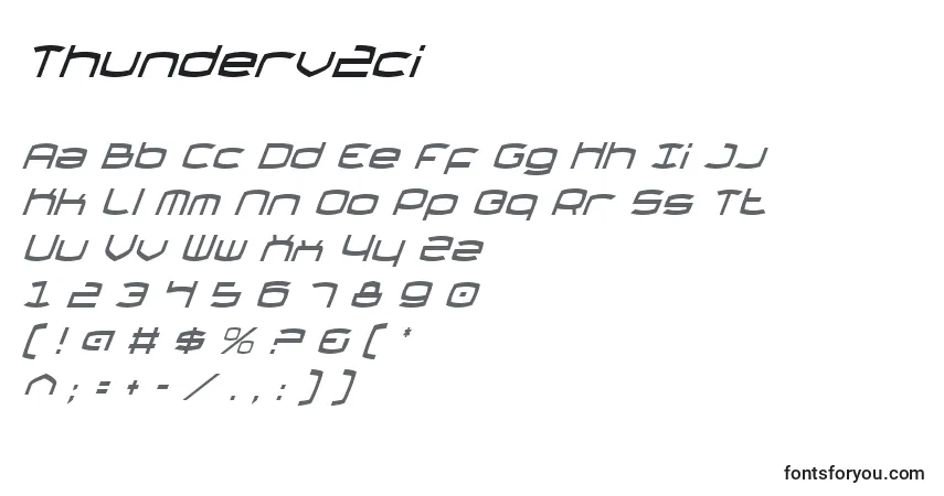 Schriftart Thunderv2ci – Alphabet, Zahlen, spezielle Symbole