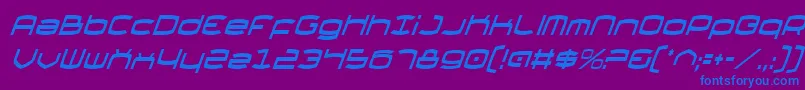 Thunderv2ci-Schriftart – Blaue Schriften auf violettem Hintergrund