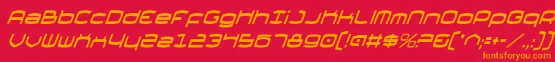 フォントThunderv2ci – 赤い背景にオレンジの文字