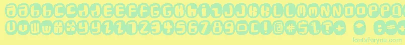 Roaringtwentiesone Font – Green Fonts on Yellow Background