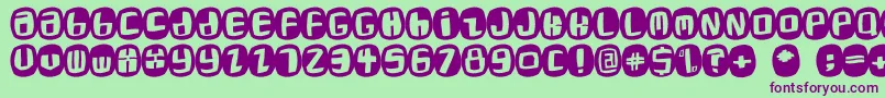 Roaringtwentiesone Font – Purple Fonts on Green Background