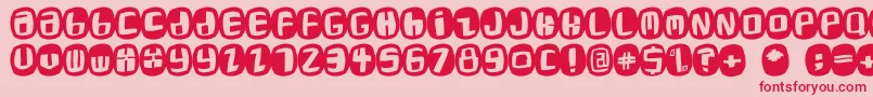 Roaringtwentiesone-Schriftart – Rote Schriften auf rosa Hintergrund
