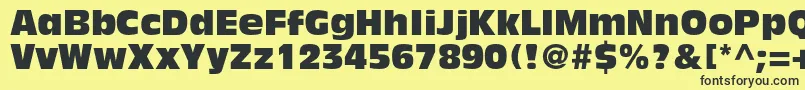 AntiqueolivestdCompact Font – Black Fonts on Yellow Background
