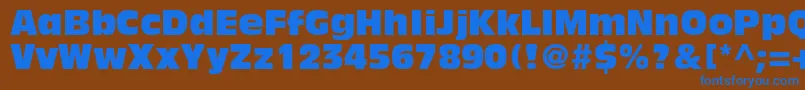 フォントAntiqueolivestdCompact – 茶色の背景に青い文字