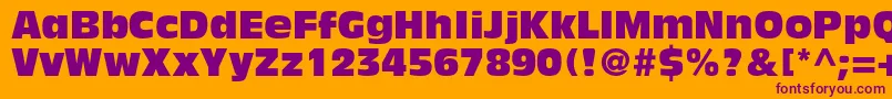 フォントAntiqueolivestdCompact – オレンジの背景に紫のフォント