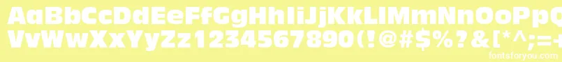 フォントAntiqueolivestdCompact – 黄色い背景に白い文字
