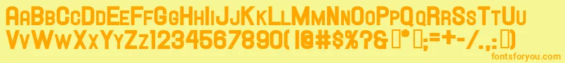 HallandaleScHeavyJl Font – Orange Fonts on Yellow Background